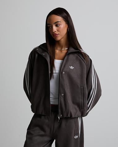 Womens Adilenium Faux Suede Track Top