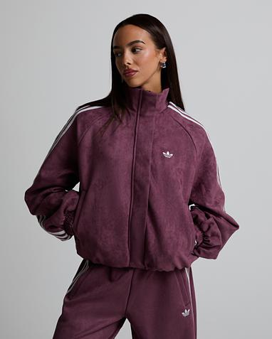 Womens Adilenium Faux Suede Track Top