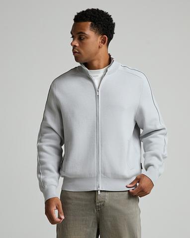 Knitted Funnel Neck Zip Through Top