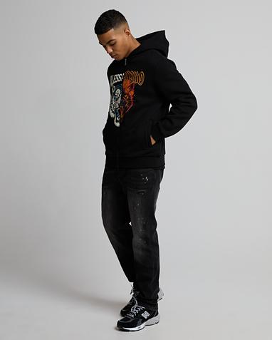 Animal Split Zip Through Hoodie