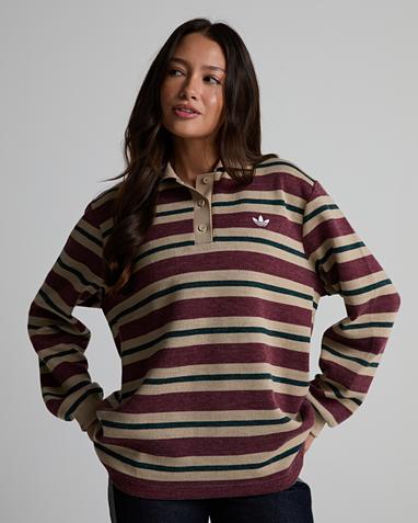Womens Knitted Striped Polo