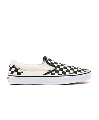 Vans Classic Slip On Trainer in Black/White/Check