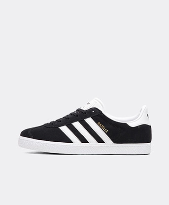 adidas Originals Junior Gazelle Trainer in Core Black / White