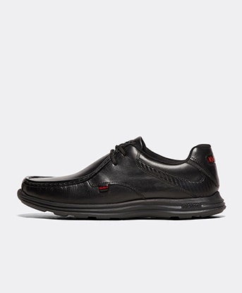 Kickers Reasan Lace Leather Shoe in Black