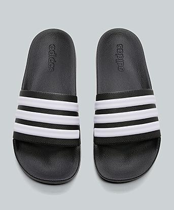 adidas Adilette Shower Slide in Black / White