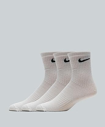 Nike 3 Pack Everyday Lightweight Sock in White / Black