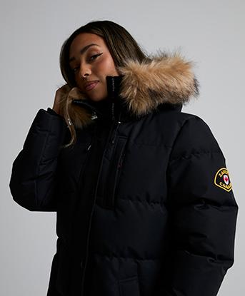 Zavetti Canada Womens Goshawa Puffer Parka Jacket in Black