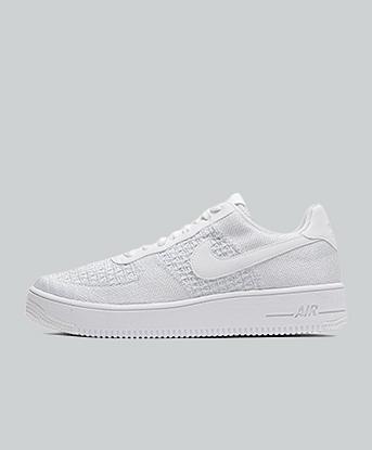 Nike Air Force 1 Flyknit 2.0 Trainer in White / Pure Platinum