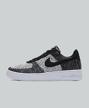 Nike Air Force 1 Flyknit 2.0 Trainer in Black/Black/White/Pure Platinum