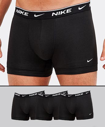 Nike 3 Pack Waistband Trunk Boxer in Black