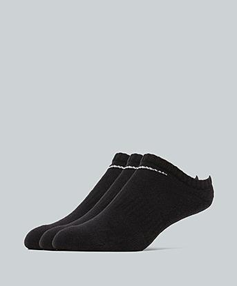 Nike Everyday Cushioned No Show 3 Pack Sock in Black / White