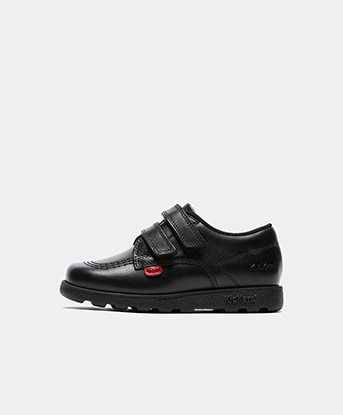 Kickers Nursery Fragma Twin Strap Shoe in Black / Black