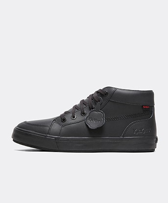 Kickers Tovni Hi Leather Shoe in Black / Black