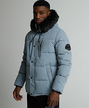 Zavetti Canada Oshawa 2.0 Puffer Parka Jacket in Monument Grey