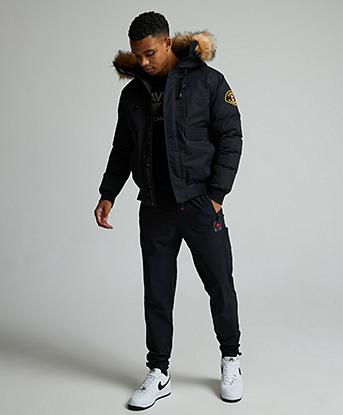 Zavetti Canada Abelli 2.0 Hooded Bomber Jacket in Black