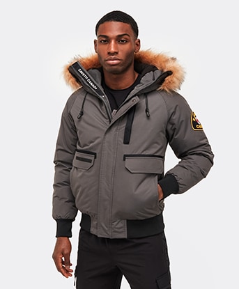 Zavetti Canada Abelli 2.0 Hooded Bomber Jacket in Asphalt