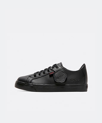 Kickers Infant Tovni Lacer Leather Shoe in Black / Black