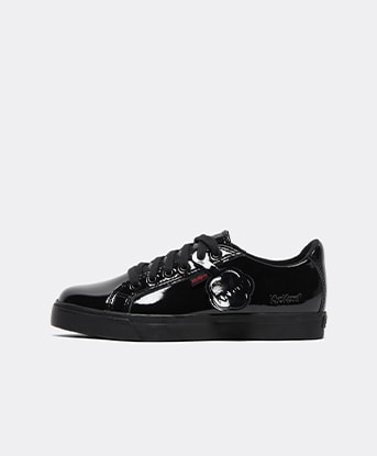 Kickers Infant Tovni Lacer Patent Shoe in Black / Black