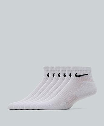 Nike 6 Pack Everyday Cushioned Ankle Sock in White / Black
