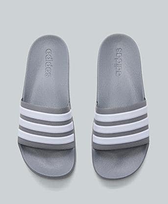 adidas Adilette Shower Slide in Grey / White