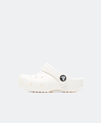 Crocs Nursery Classic Clog in White / White / Black