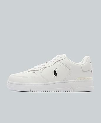 Polo Ralph Lauren Masters Court Trainer in White / White / Black / Black