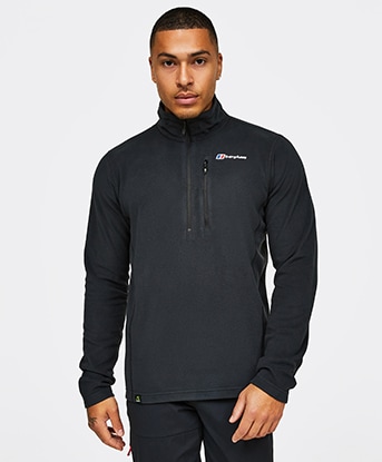 Berghaus Prism Half Zip Micro PT Fleece Jacket in Jet Black