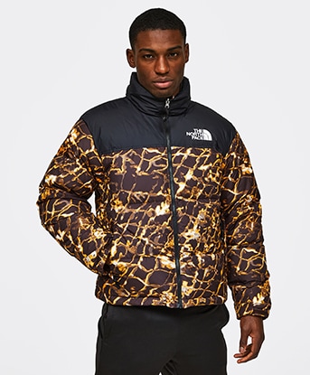 Coal Brown Water Distortion Print / TNF Black