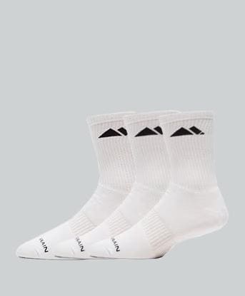 Monterrain Form Core Cushioned 3 Pack Sock in White / Black