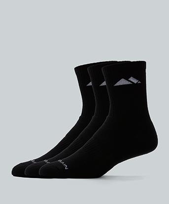 Monterrain Form Core Cushioned 3 Pack Sock in Black / White