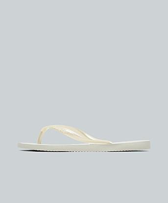 Havaianas Womens Slim Flip Flop in White / White / White