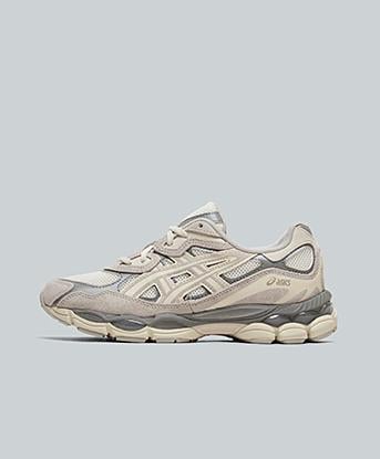 Asics Womens GEL-NYC Trainer in Cream / Beige / Silver