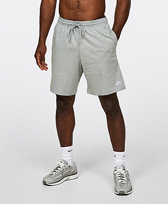 Nike Club Knit Jersey Short in Dark Grey Heather