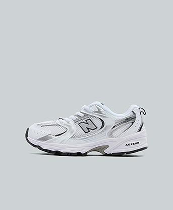 New Balance Infant 530 Trainer in White / Navy / Silver