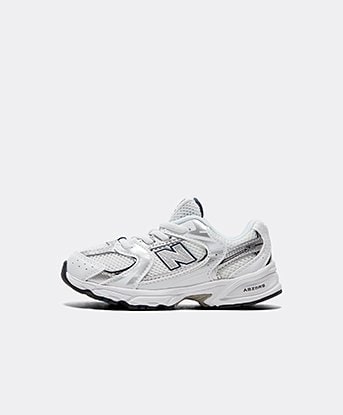 New Balance Nursery 530 Trainer in White / Navy / Silver