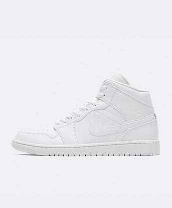 Jordan Jordan 1 Mid Trainer in White / White / White