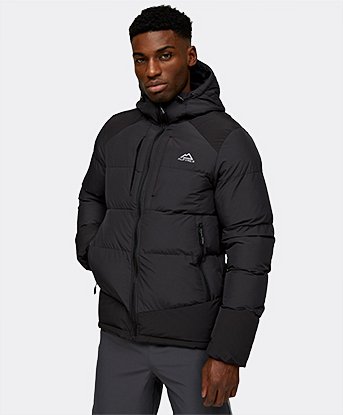 Alpyrex Element Puffer Jacket in Jet Black / Jet Black