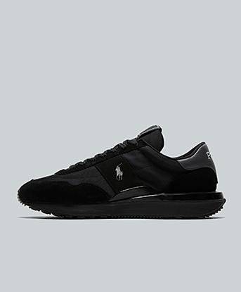 Polo Ralph Lauren Train 89 Trainer in Black / Cast Grey / Silver