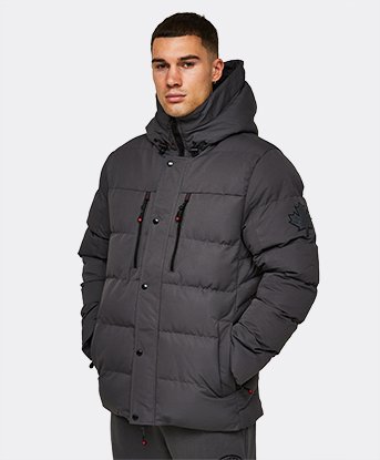 Zavetti Canada Paglia Puffer Parka Jacket in Asphalt