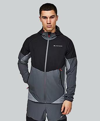 Monterrain Vault Woven Hoodie in Jet Black / Iron Gate / Night Owl / Firey Red