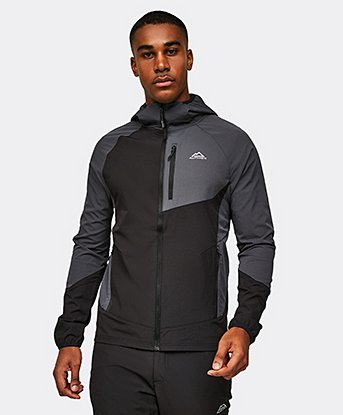 Alpyrex Solo 2.0 Woven Full Zip Hoodie in Black / Asphalt