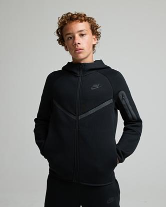 Nike Junior Tech Fleece Full Zip Hoodie in Black / Black / Black