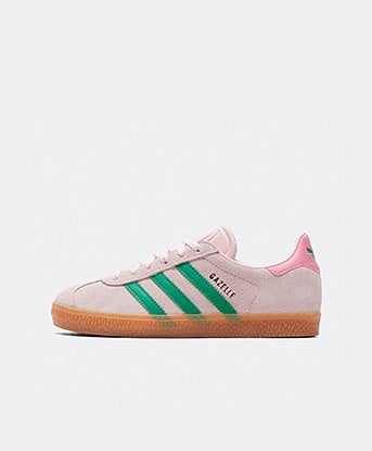 adidas Originals Infant Gazelle Trainer in Clear Pink / Green / Bliss Pink