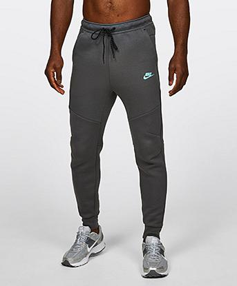 Nike Tech Fleece Colour Block Jogger in Iron Grey / Tropical Twist