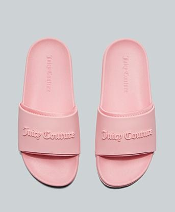 Juicy Couture Womens Breanna Embossed Slide in Juicy Pink