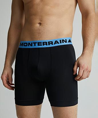 Monterrain 3 Pack Performance Boxer in Jet Black / Dusty Blue / Irongate