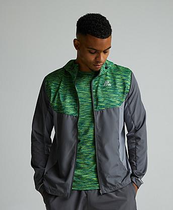 Montirex Trail 3.0 Windbreaker Jacket in Cement Grey / Neon Green / Mirage