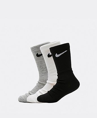 Nike Children 6 Pack Crew Sock in Grey / White / Black