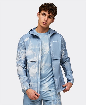 Monterrain Transcend Windrunner Jacket in Dusty Blue / Baby Blue