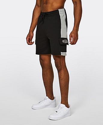 Nicce Revolve Pique Short in Black / Circular Grey